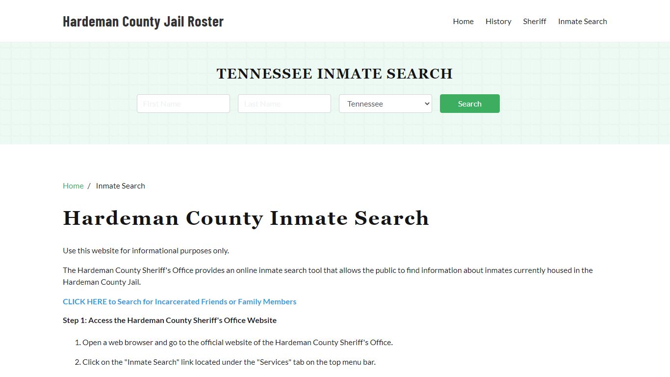 Hardeman County, TN Detainee Lookup