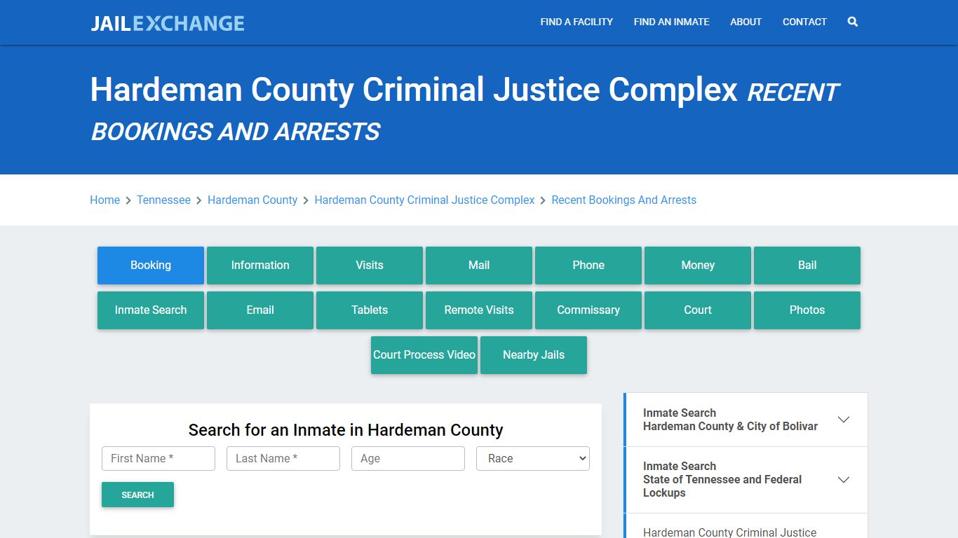 Hardeman County Criminal Justice Complex TN Recent Arrests and Bookings