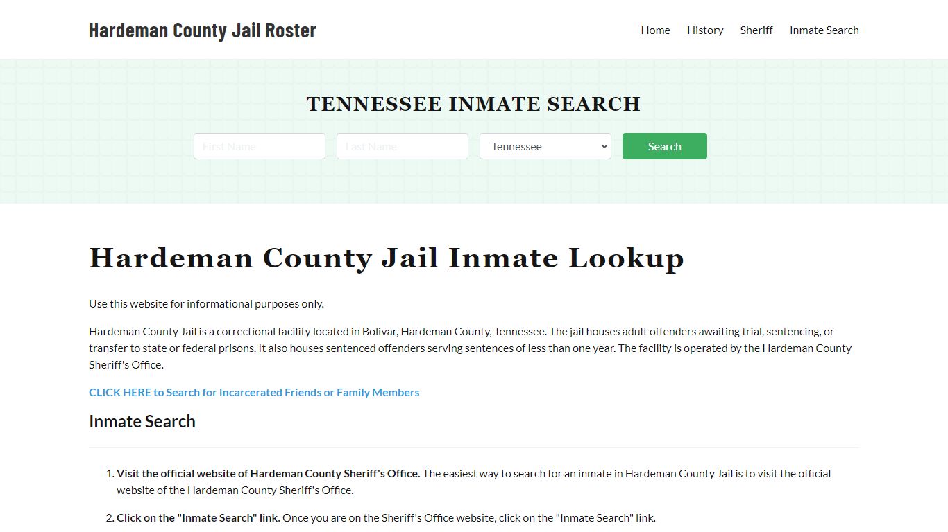 Hardeman County Jail Roster Lookup, TN, Inmate Search